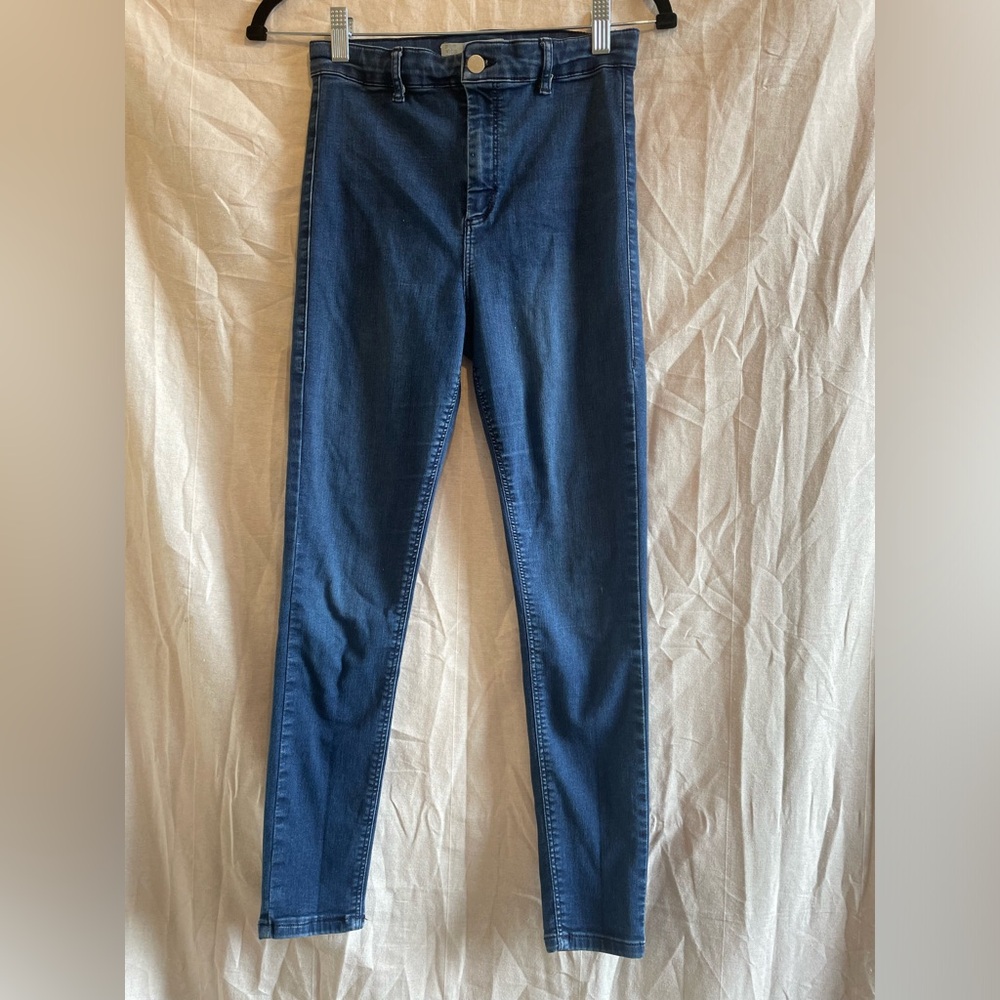 Topshop‎ Moto Joni High Rise Waist Skinny Slim Jeans Pants Blue 30x30